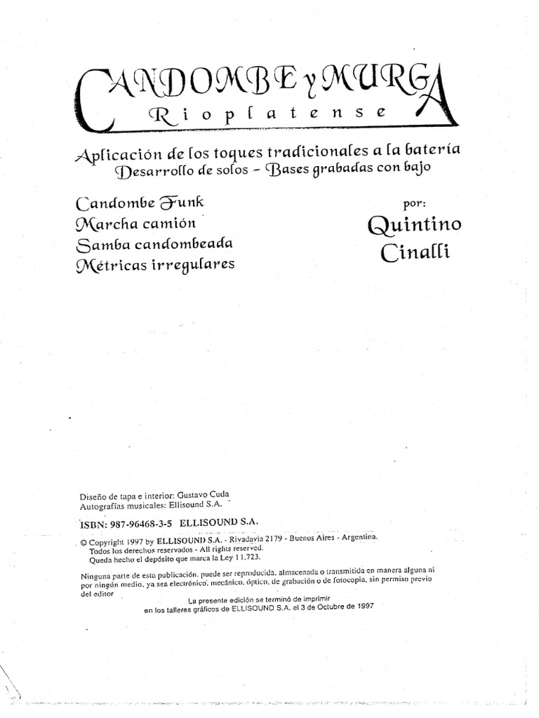Quintino Cinalli - Candombe y Murga | PDF