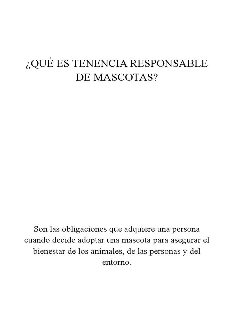 Tenencia Responsable de Mascotas | PDF | Salud y bienestar | Estilo de vida