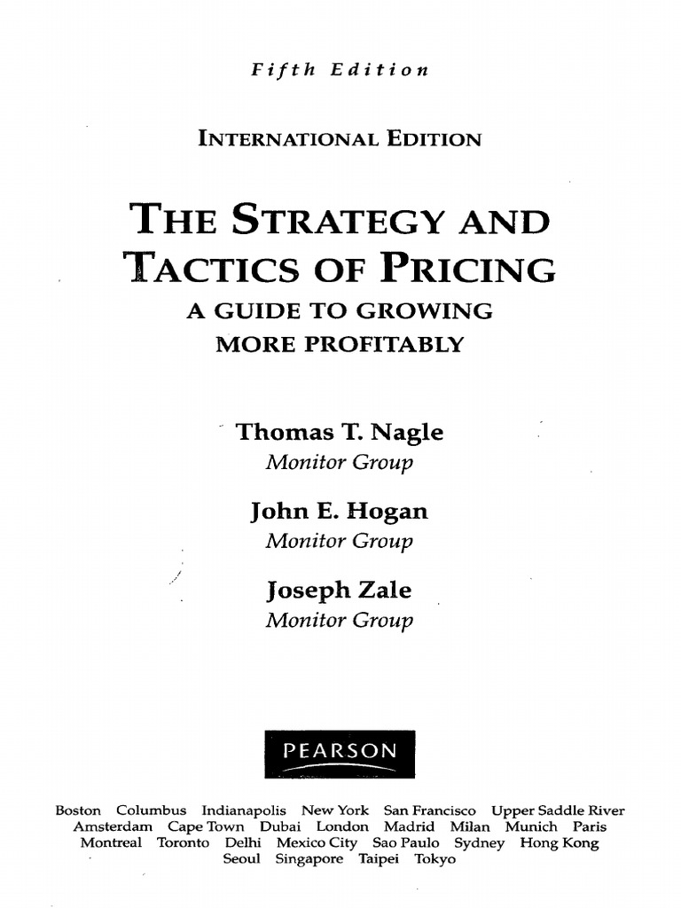 Ch4 Book The Strategy And Tactics Of Pricing A Guide To Growing