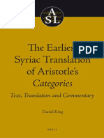 Aristotle The Earliest Syriac Translation of Aristotles Categories Text Translation and Commentary Aristoteles Semiticolatinus PDF