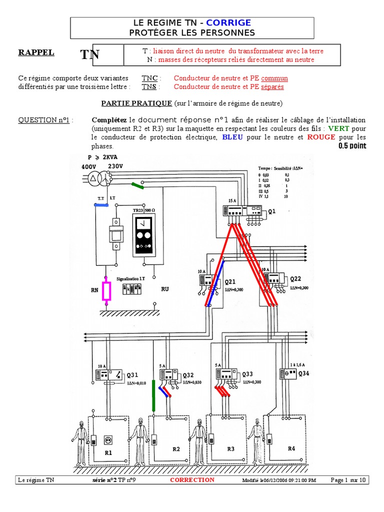 En Schéma Tn Temps De Declenchement Maximal Autorusé En Schéma Serie 2 Regime TN Correction Regime TN | PDF | Fusible (électricité) |  Composants électriques