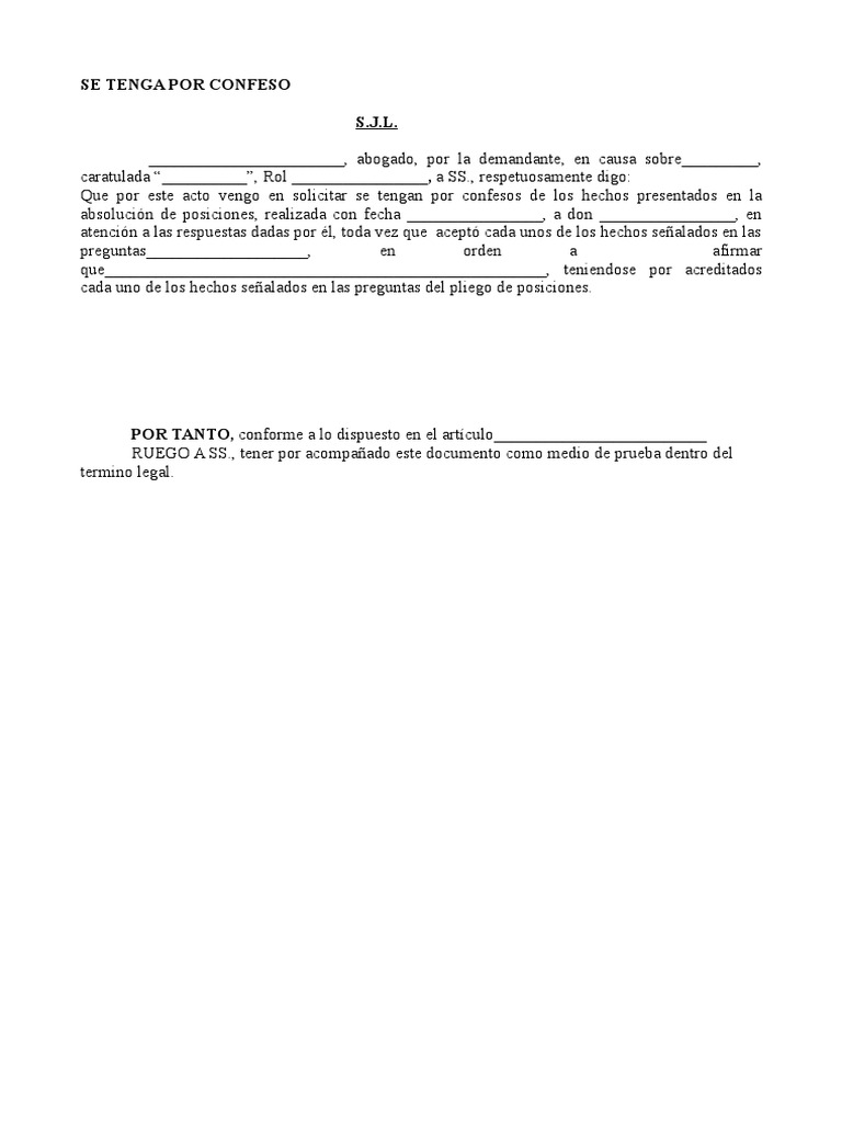 Tengase Por Confeso Escrito | PDF