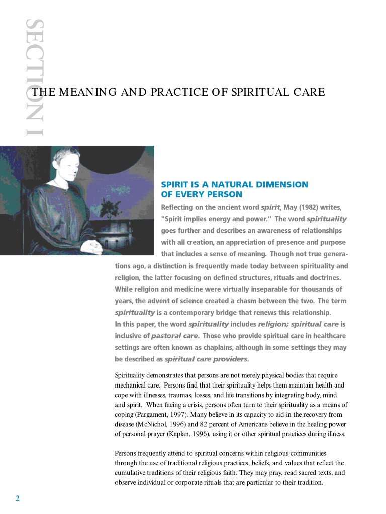 The Meaning And Practice Of Spiritual Care: Spirit Is A Natural
