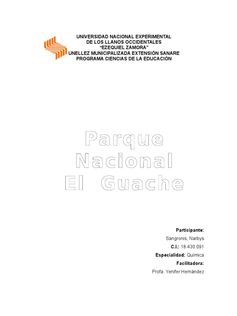Parque Nacional El Guache PDF Selva Venezuela