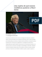Noam Chomsky Explica de Qué Manera Los Grupos Mediáticos Pusieron A Macri Como Presidente