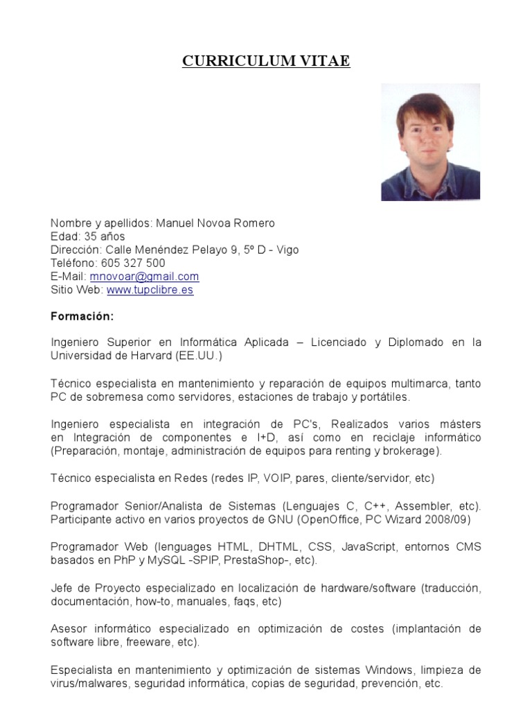 Curriculum vitae italiano modulo image