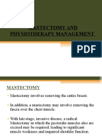 Mastectomy and Physiotherapy Management Final Year