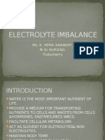 Electrolyte Imbalance: Ms. K. Hema Anandhy, M.SC Nursing Puducherry