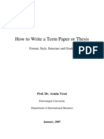 How to Write a Term Paper or Thesis