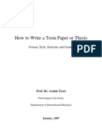 How To Write A Term Paper or Thesis