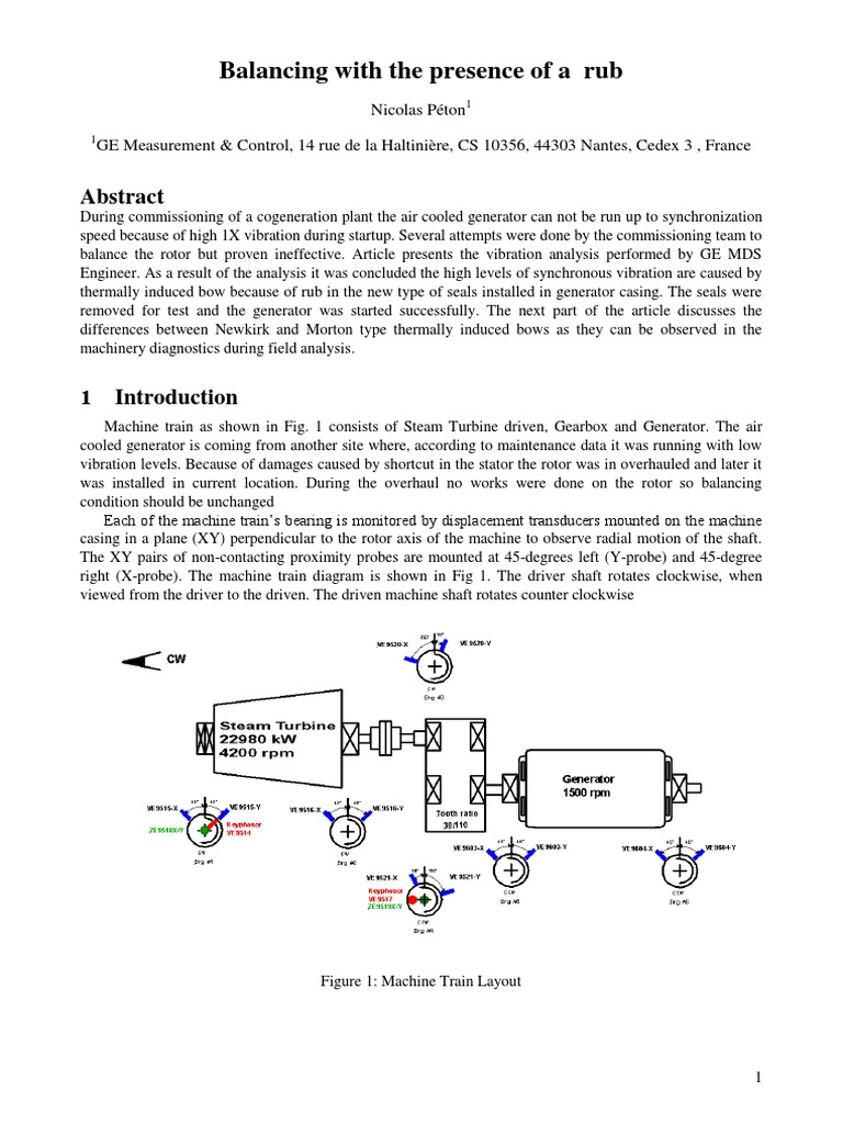 Vibration Analysis in Generator Balancing | PDF | Bearing (Mechanical ...