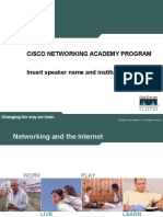 Cisco Networking Academy Program Insert Speaker Name and Institution
