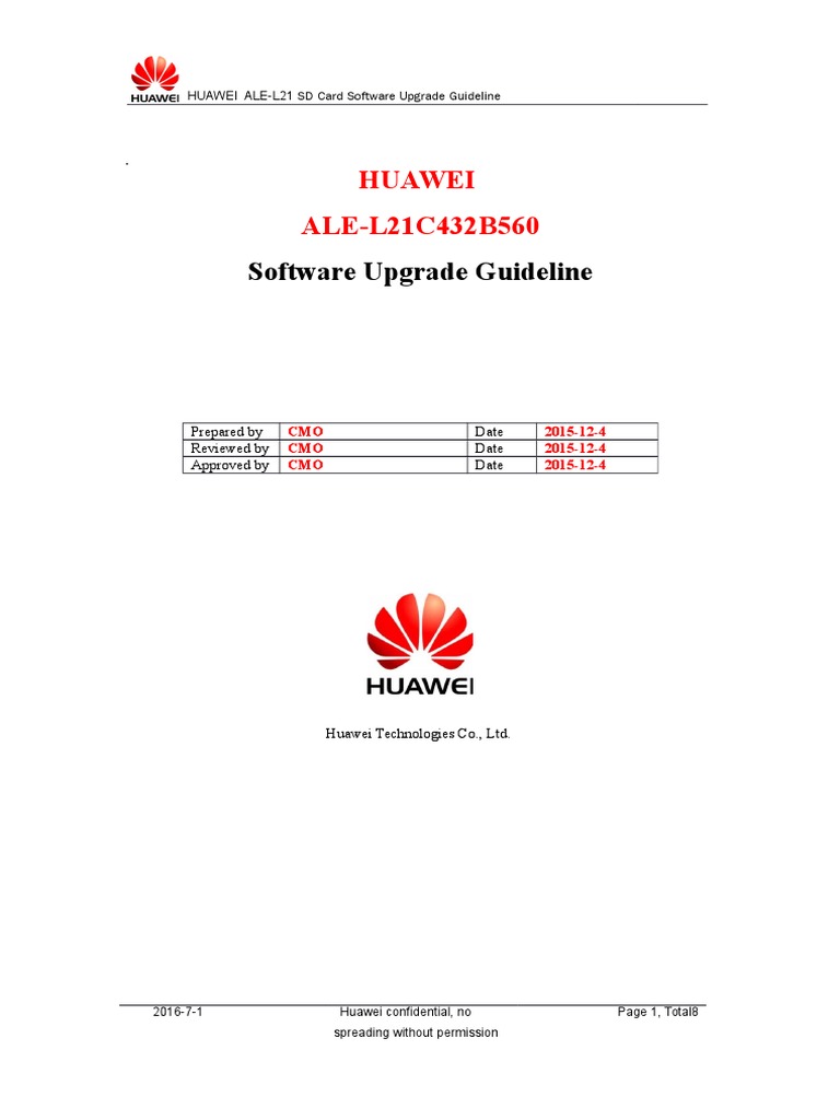 Huawei ALE-L21 Software Upgrade Guide | PDF | Secure Digital | Zip ...