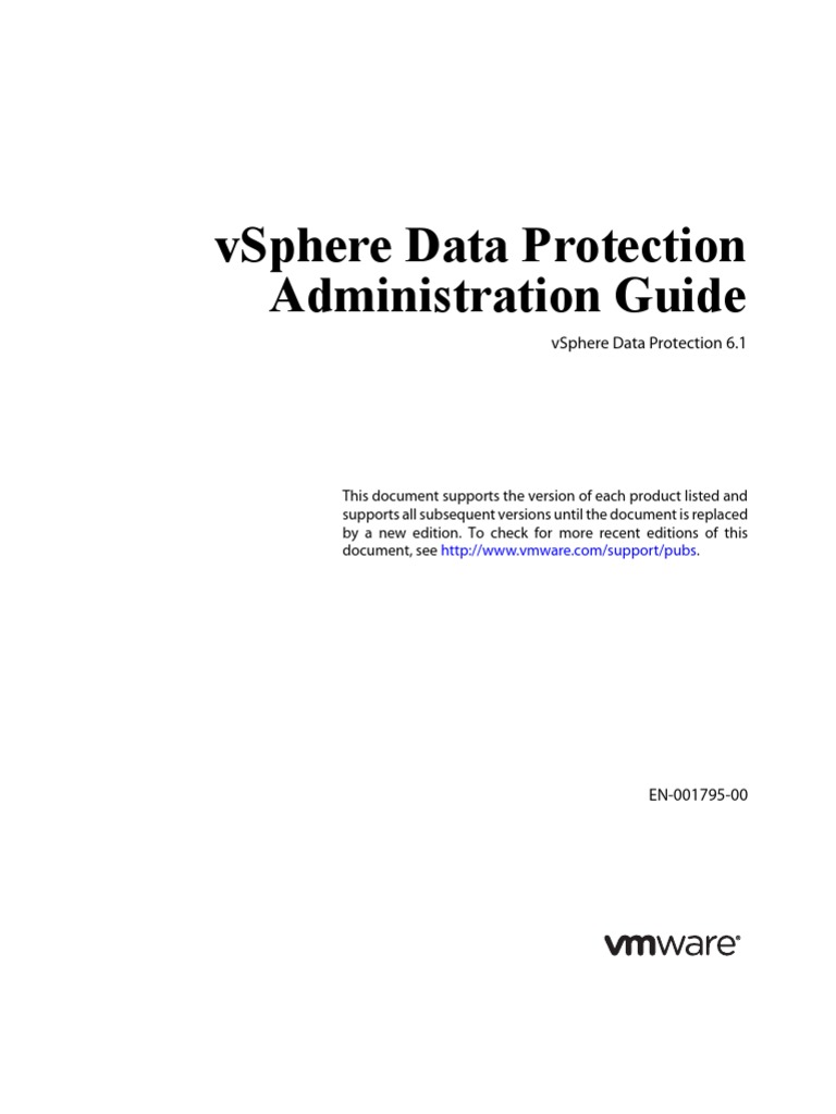 Vmware Data Protection Administration Guide 61 | PDF | Microsoft ...