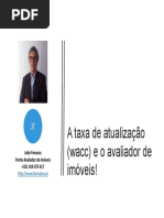 A Taxa de Atualização (Wacc) e o Avaliador de Imóveis