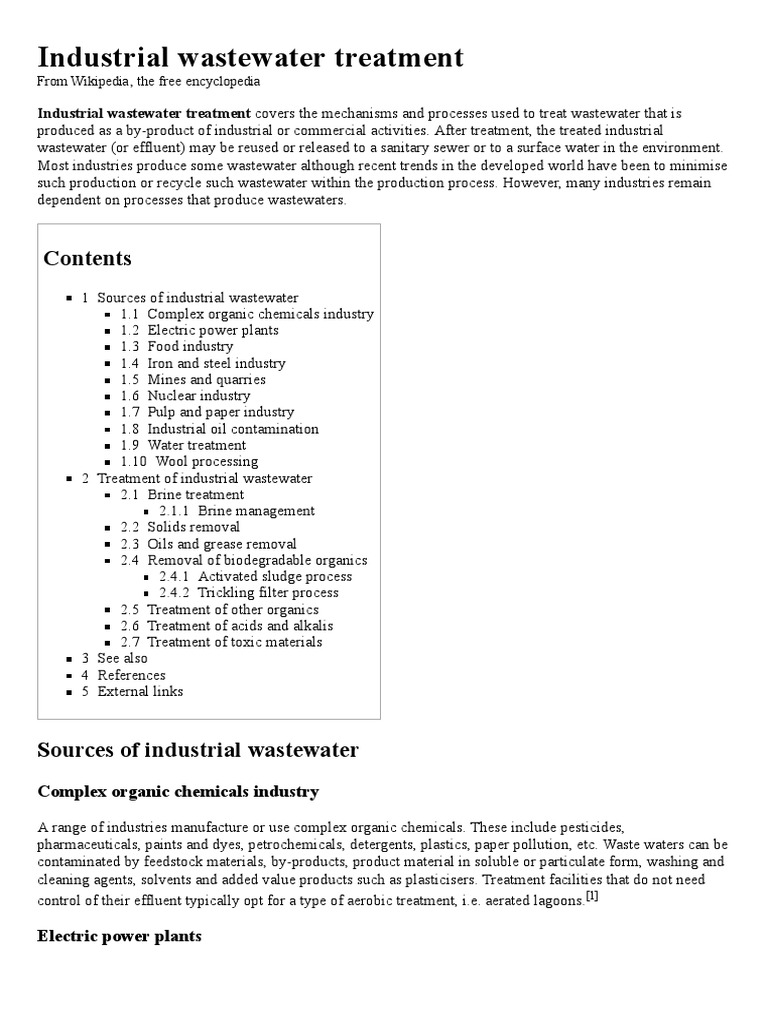 Industrial Wastewater Treatment Wikipedia, The Free Encyclopedia