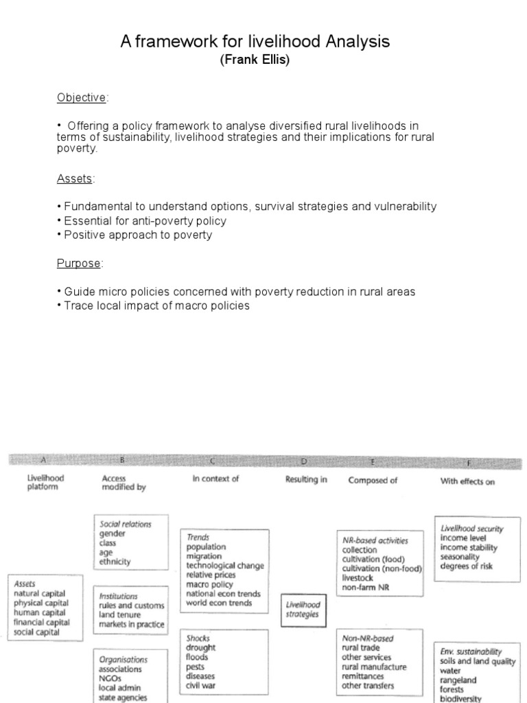Livelihood Analysis Framework Overview | PDF | Resource | Capital ...