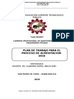 Plan de Trabajo para El Proceso de Acreditacion