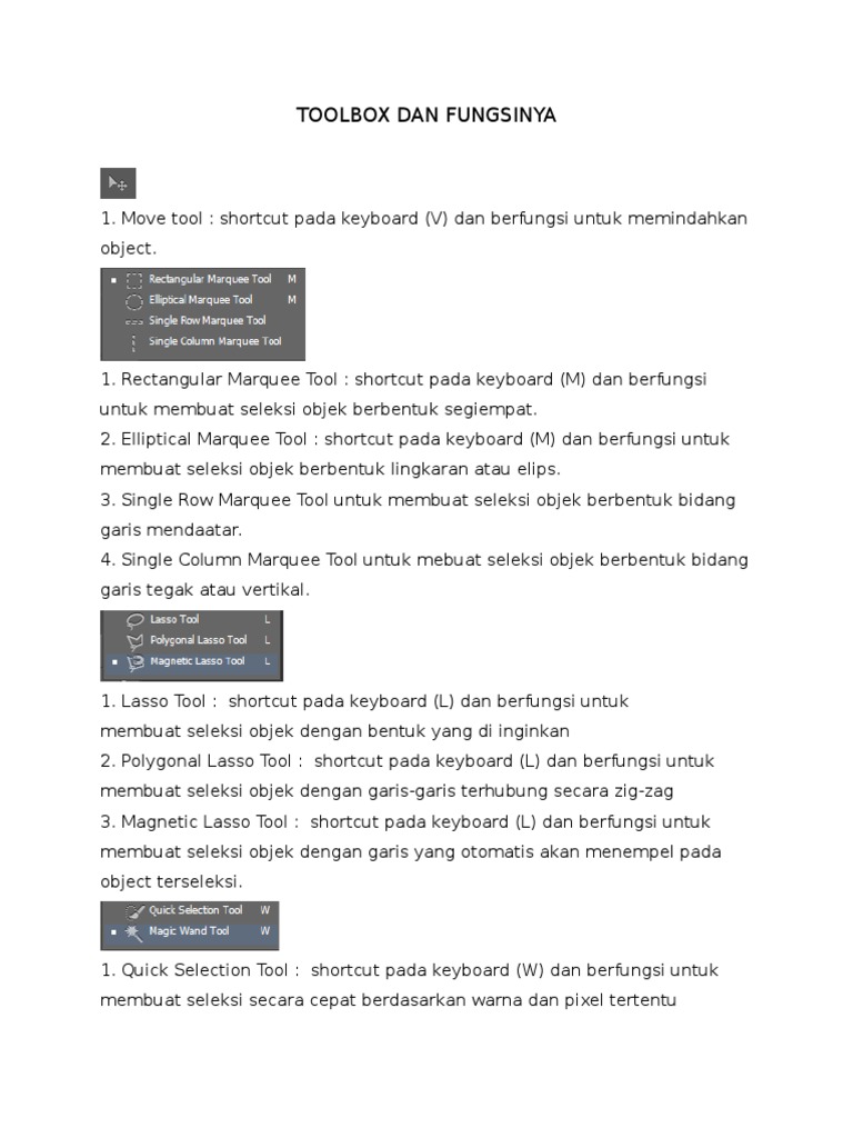 Fungsi dan Jenis Toolbox Desain Grafis | PDF | Seni | Komputer