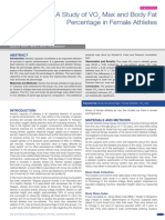 A Study of VO2max and Body Fat Percentage in Female 2014