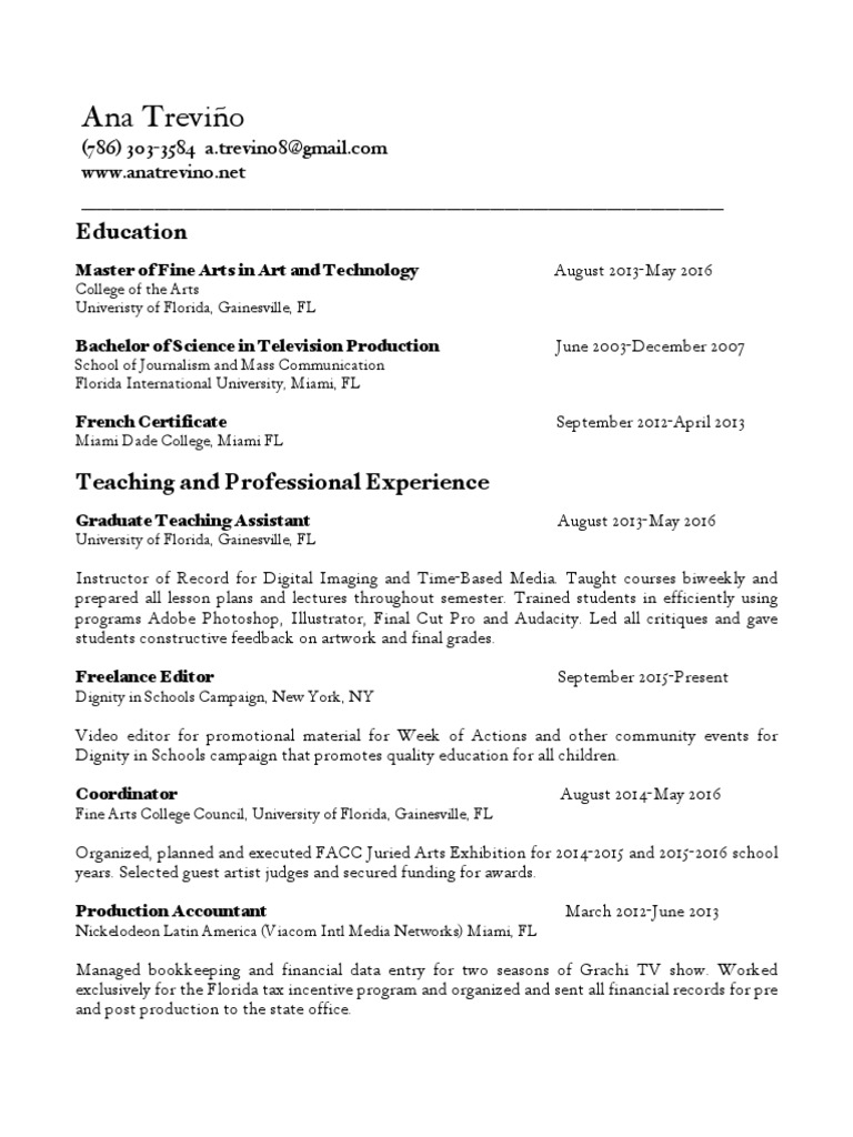 Ana Treviño - : Education | PDF | Bookkeeping