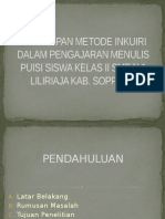 Penerapan Metode Inkuiri Dalam Pengajaran Menulis Puisi Siswa