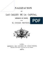 Canalizacion Calles Lima 1876