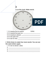 Activity 10: 1. Find The Letters On The Clock. Make Words