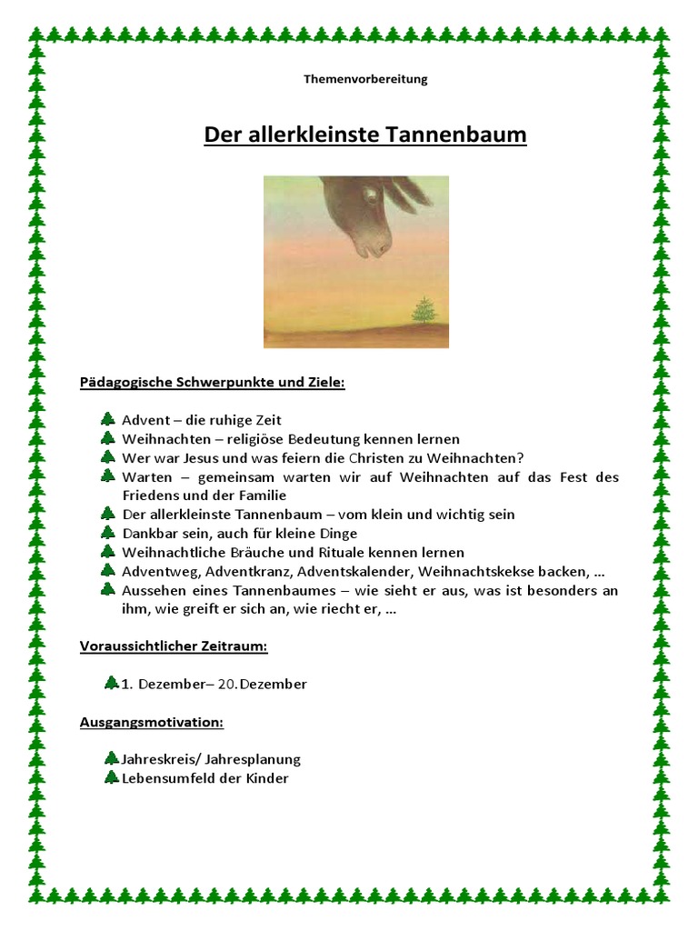 Allerkleinste Tannenbaum Geschichte Pdf