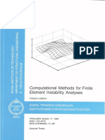 Computational Methods For Finite Element Instability Analyses