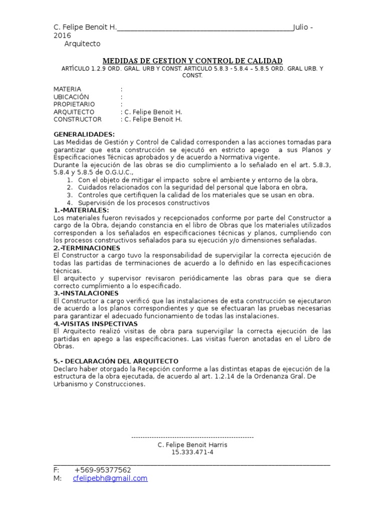 Medidas de Gestión y Control de Calidad | PDF