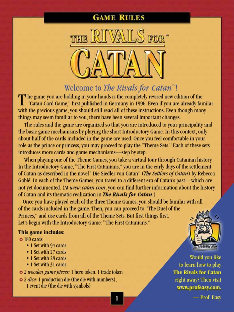 Rivals For Catan Game Rules PDF Dice Leisure Activities