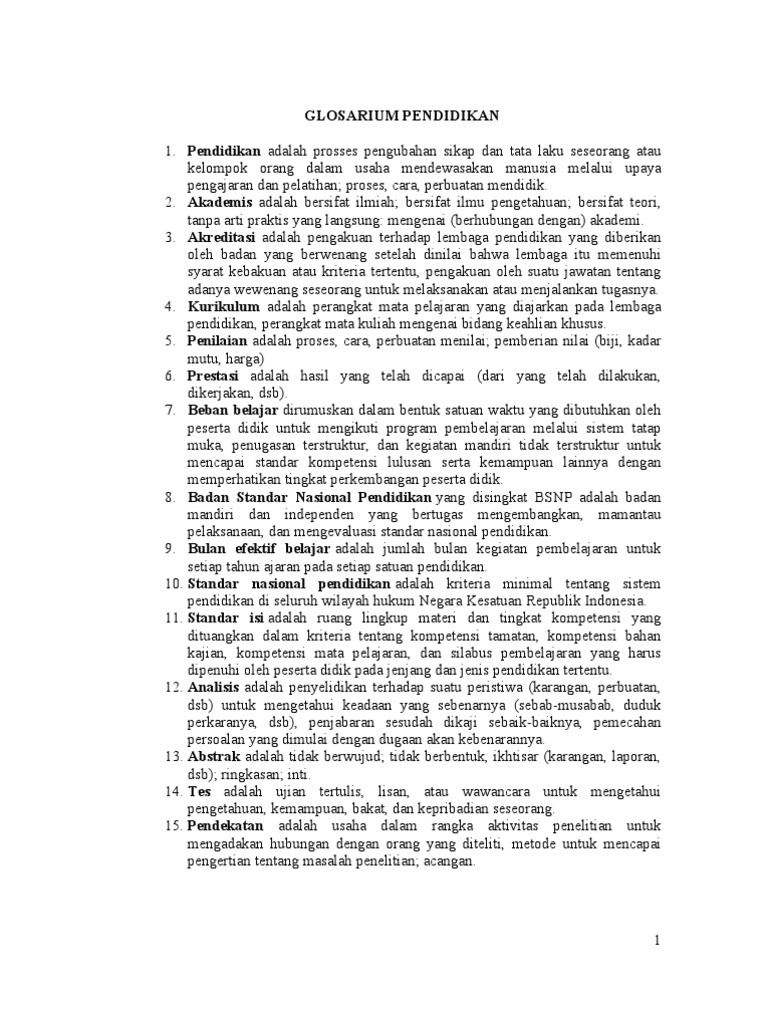 Glosarium Pendidikan