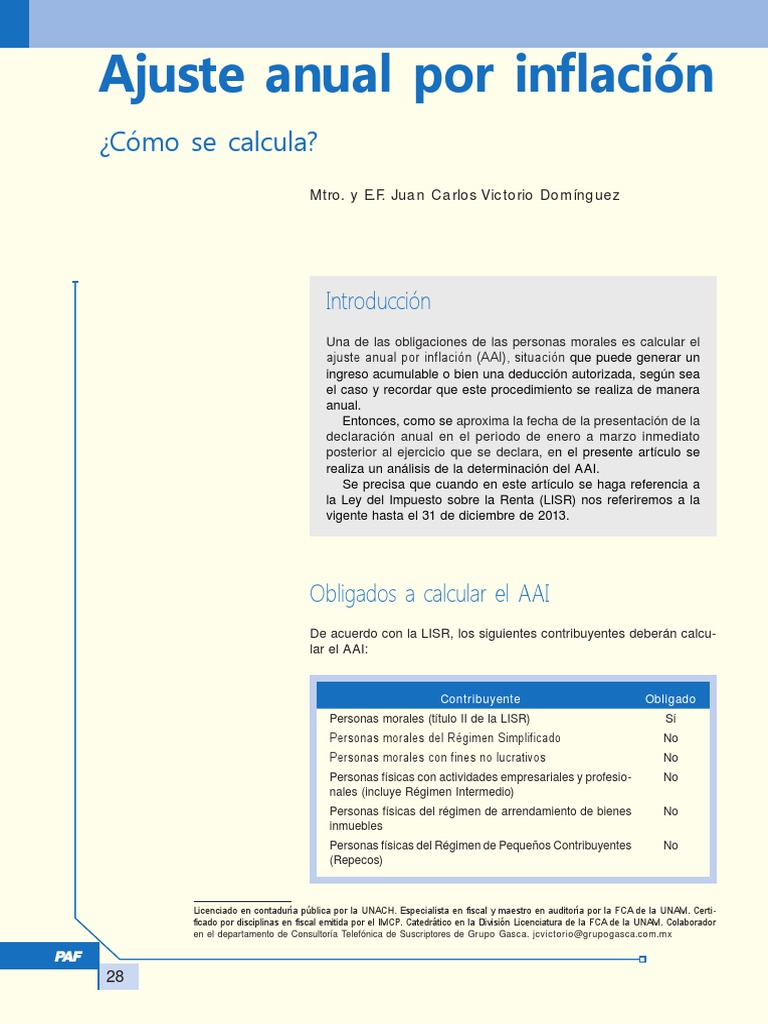 Ajuste Anual Por Inflación. Cómo Se Calcula PDF Inflación Euro