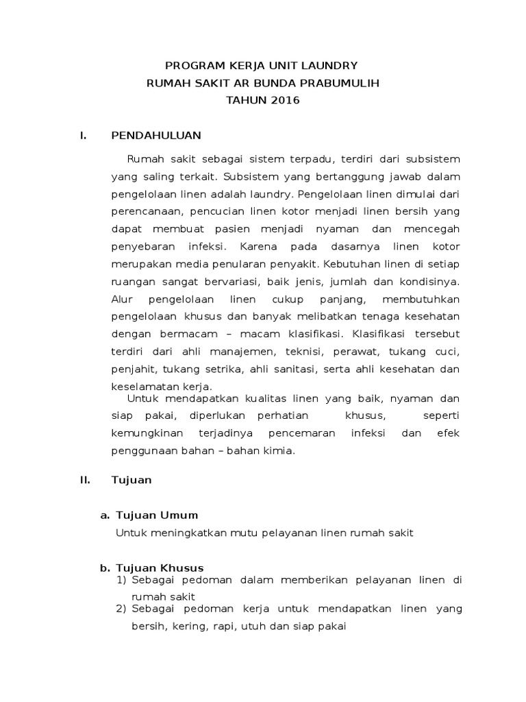 Program Laundry RS AR Bunda 2016 | PDF