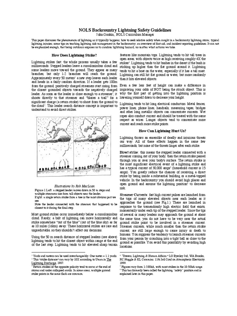 NOLS Backcountry Lightning Safety Guidelines | PDF | Lightning | Storms