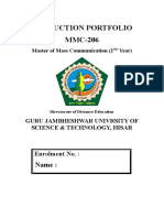 Production Portfolio Sample MMC Guru Jambheshwar University of Sciene and Technolgy Hisar