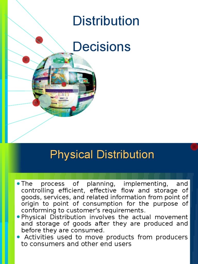 Distribution Decisions PDF Retail Merchandising