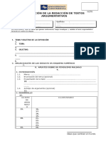 Ficha para Redacción de Textos Argumentativos