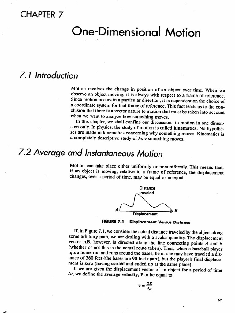One-Dimensional Motion in Kinematics | PDF | Velocity | Acceleration