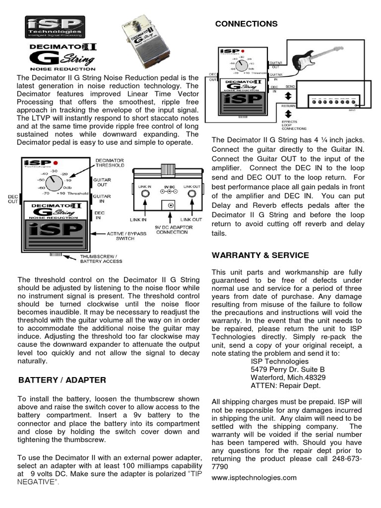 Decimator II G String Manual PDF Guitars String Instruments