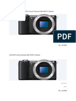 α5000 E-mount Camera with APS-C Sensor: Starting at MRP
