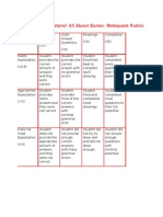 Skeletons! Skeletons! All About Bones: Webquest Rubric