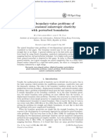 Perturbed boundary problems in two-dimensional anisotropic elasticity