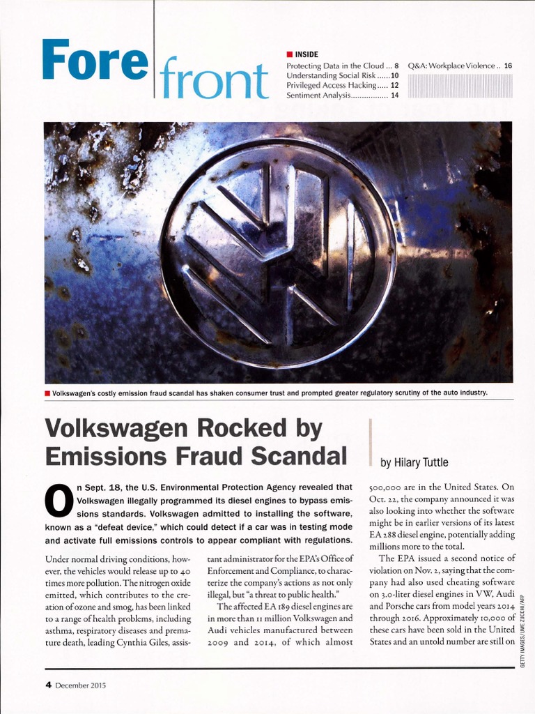 Volkswagen Rocked by Emissions Fraud Scandal | PDF | Volkswagen ...