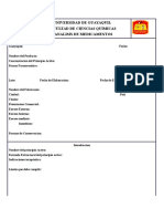 Formato de Analisis Medicameno o  