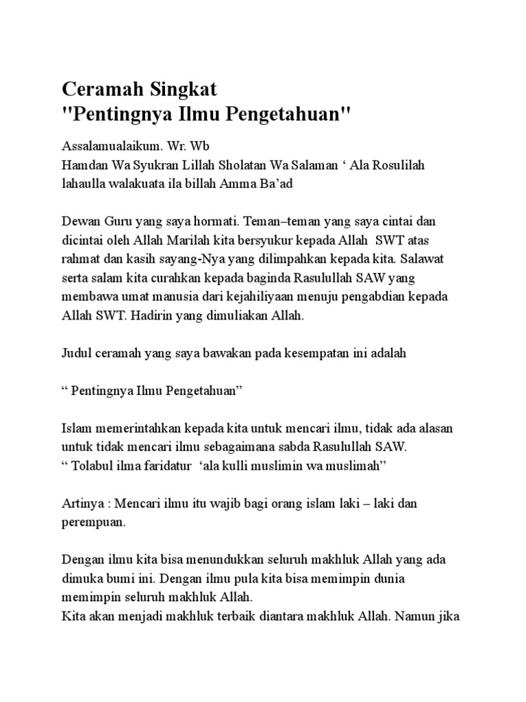 Ceramah Singkat