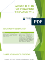 SEGUIMIENTO AL PLAN DE MEJORAMIENTO EDUCATIVO 2016.pptx