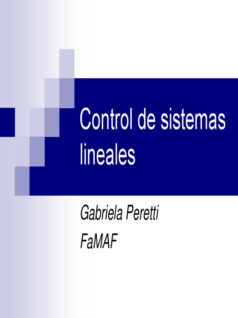 Control de Sistemas Lineales | PDF | Sistema de control | Sistema de ...