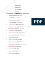 1.lista de Presidentes de Bolivia